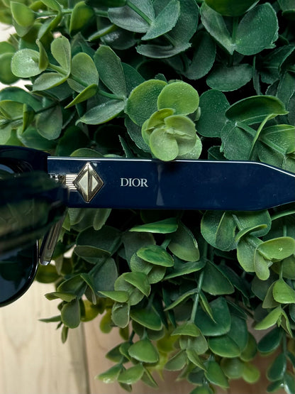 Dior ‘CD Diamond’ Blue/Silver Clubmaster Half-Rim Sunglasses