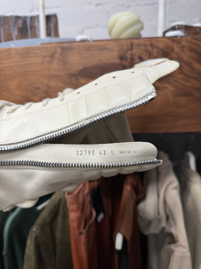 Rick Owens ‘Cargobasket’ Milk/White Leather High Top Sneakers