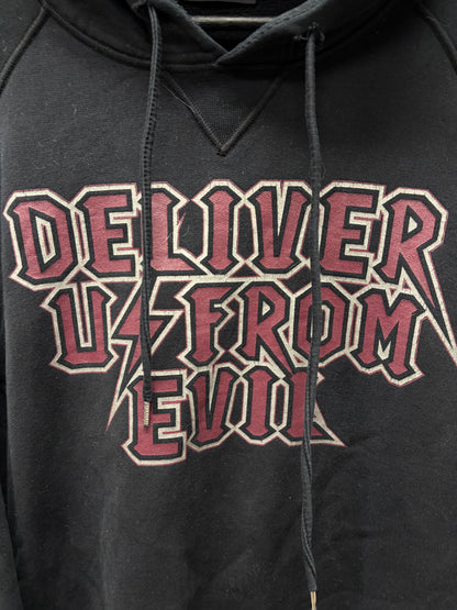Dsquared2 ‘Deliver Us From Evil’ Metal Logo Black Pullover Hoodie