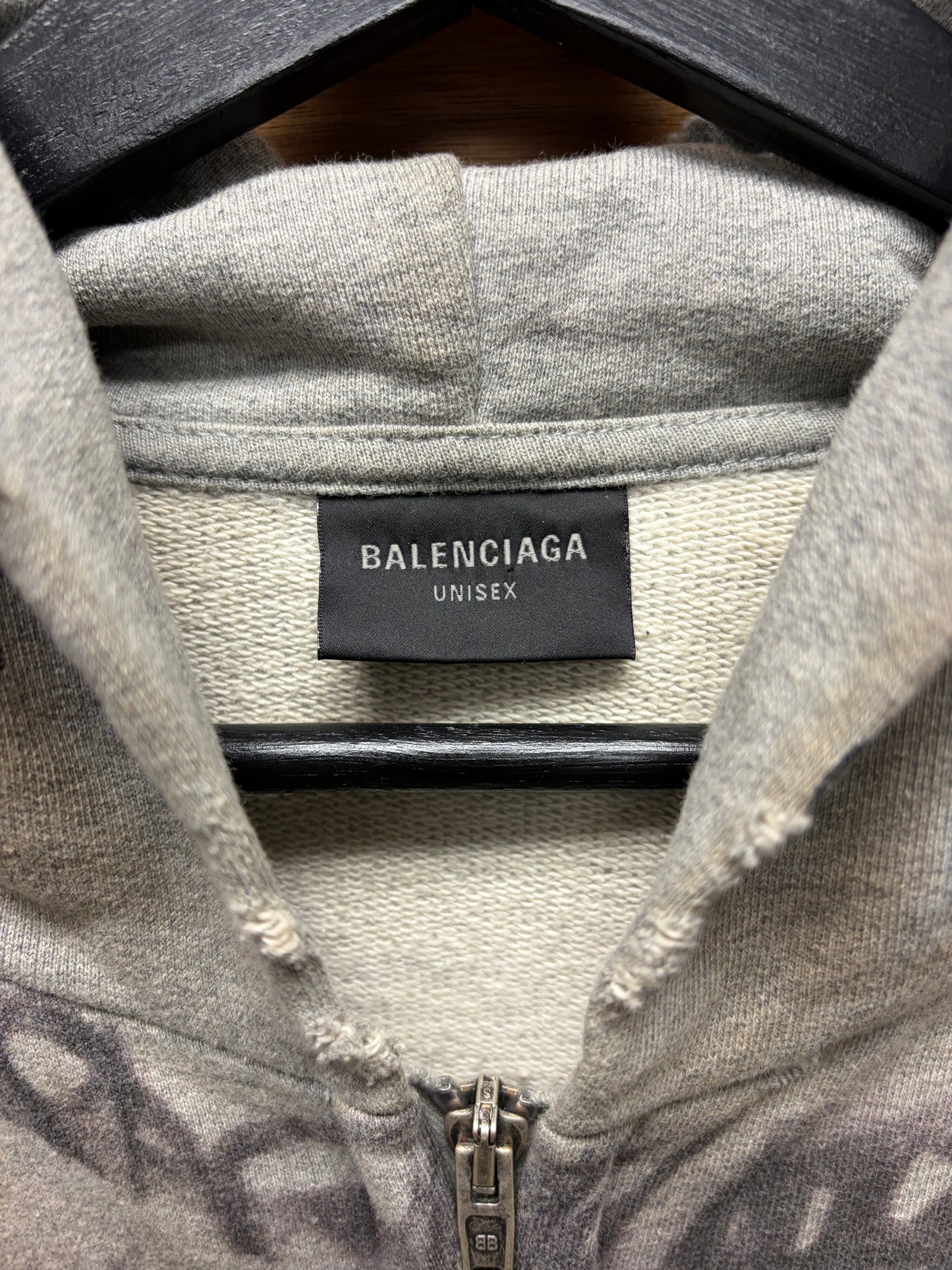 SS2023 Balenciaga ‘Skater’ Grey Zip-Up Hoodie
