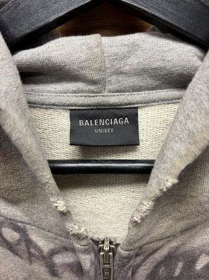 SS2023 Balenciaga ‘Skater’ Grey Zip-Up Hoodie