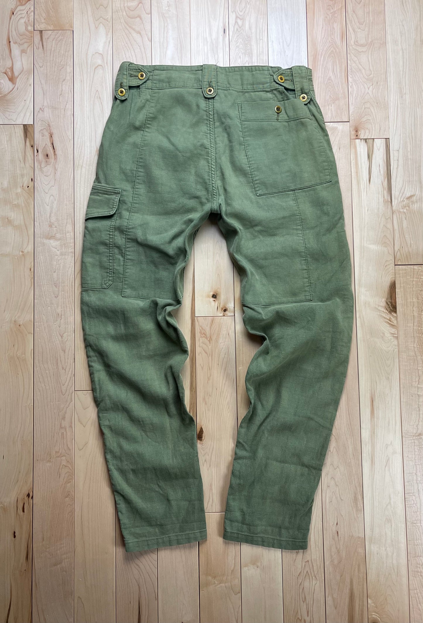 Katharine Hamnett Washed Military Green Cargo Pants