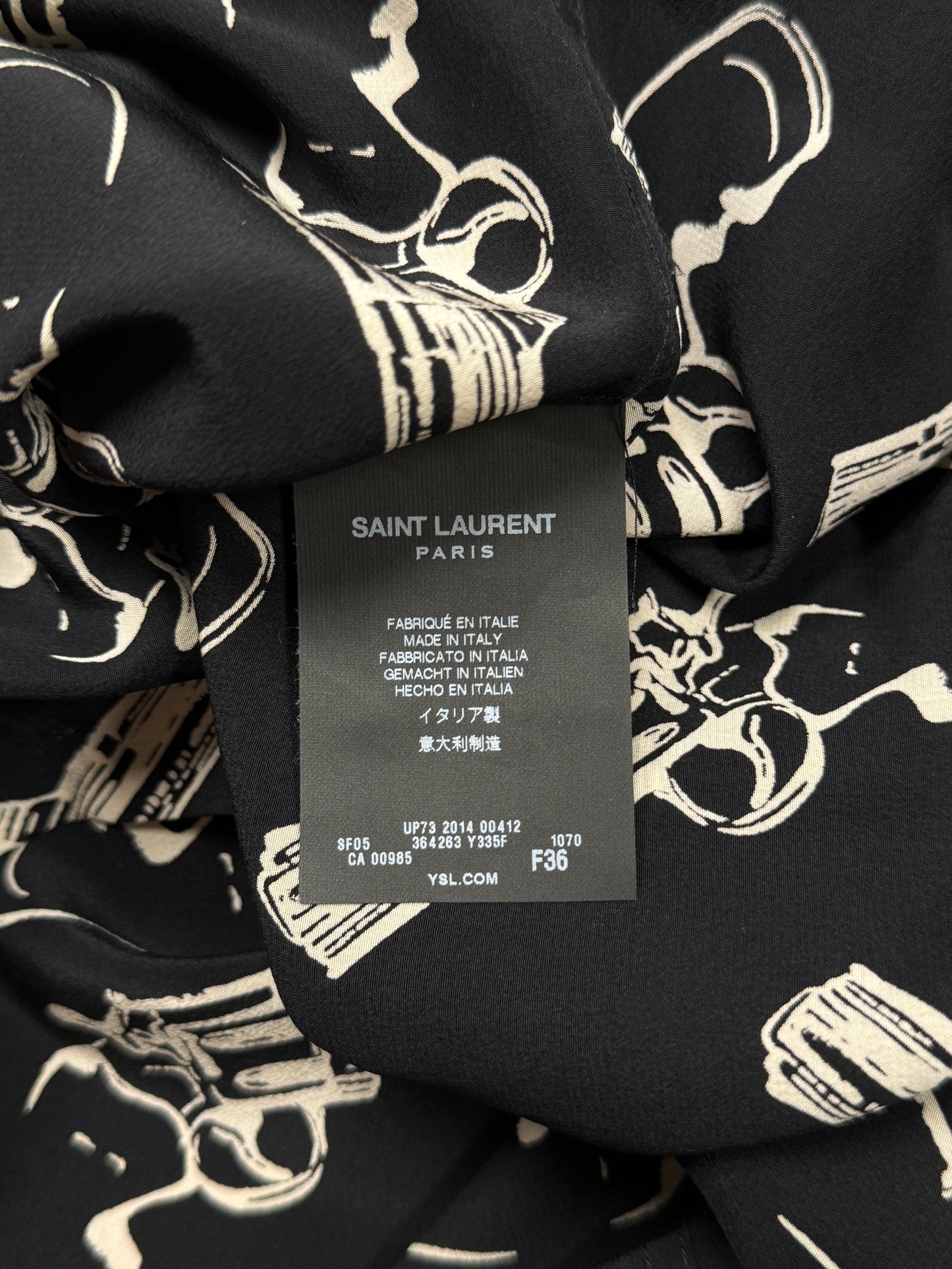 AW2014 Saint Laurent ‘Gun Print’ Button Down Shirt
