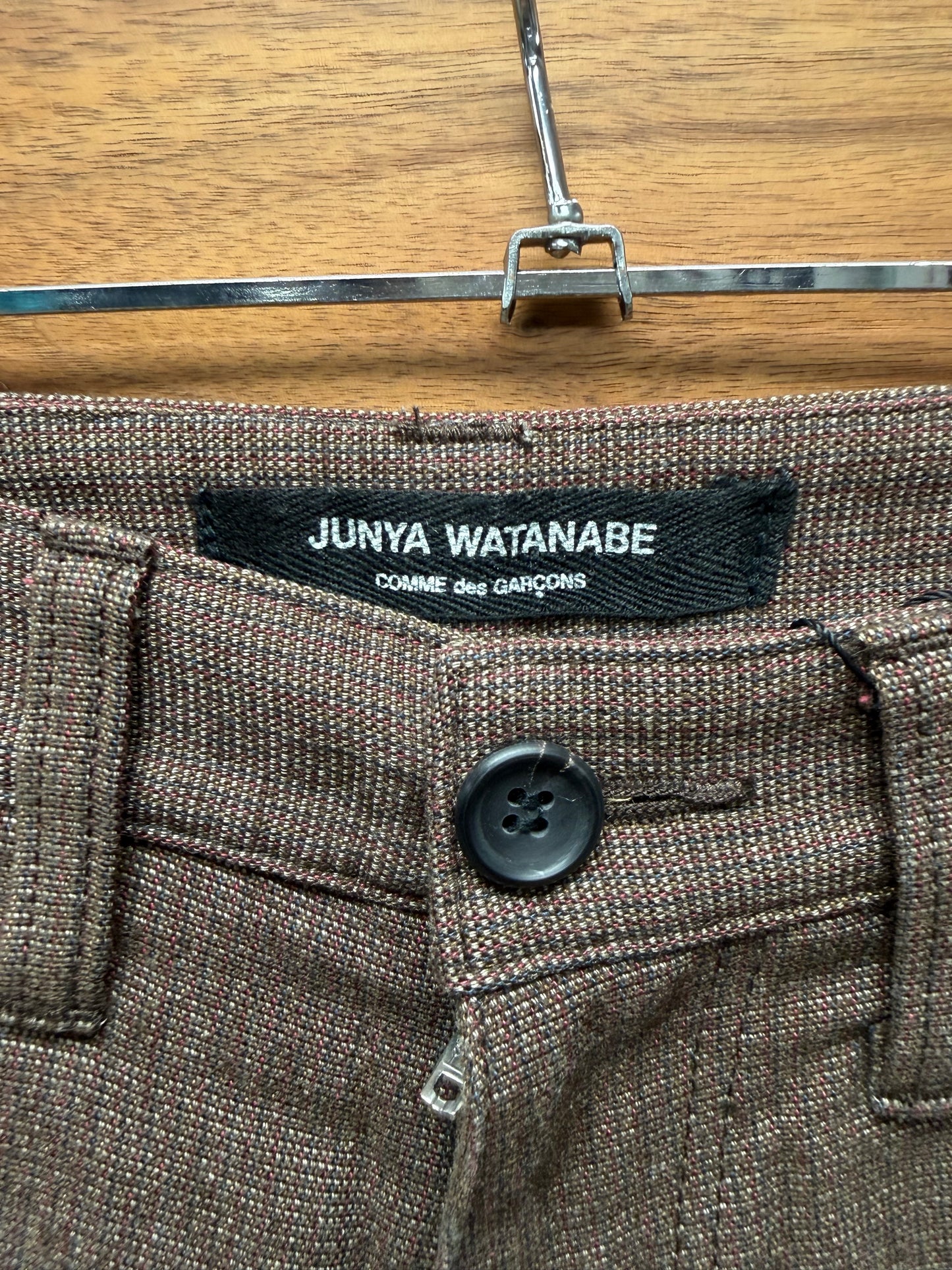 2002 Junya Watanabe ‘Rustic’ Pinstripe Flared Leg Trousers