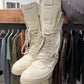 Rick Owens ‘Cargobasket’ Milk/White Leather High Top Sneakers