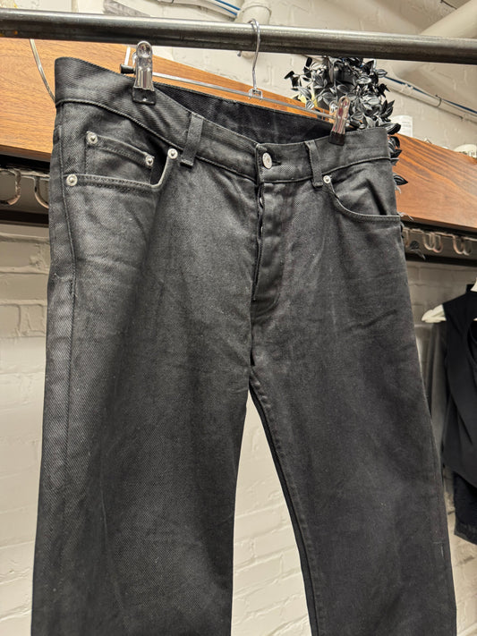 AW1999 Helmut Lang Waxed Black Bootcut Denim