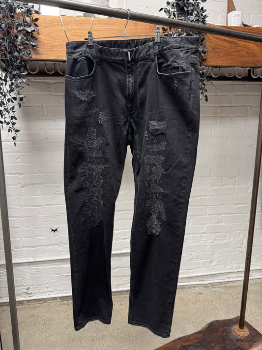 Givenchy by Matthew Williams Distressed Black Skinny Jeans
