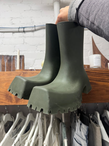 Balenciaga Military Green ‘Trooper’ Combat Boots