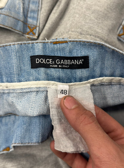 2000s Dolce & Gabbana Denim/Sweatpants Hybrid Bottoms