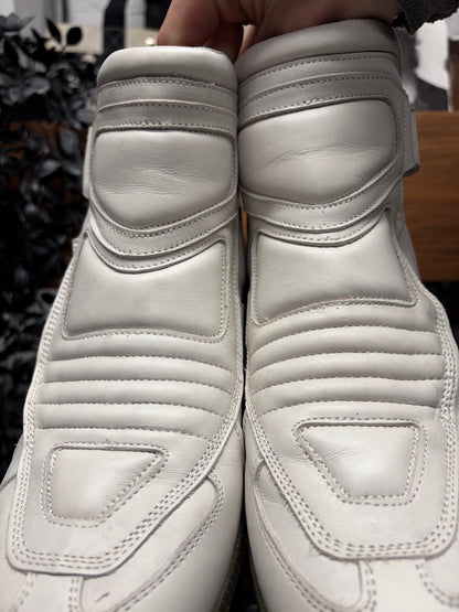 SS2009 Maison Margiela ‘Speed Bike’ White Mid Top Leather Sneakers