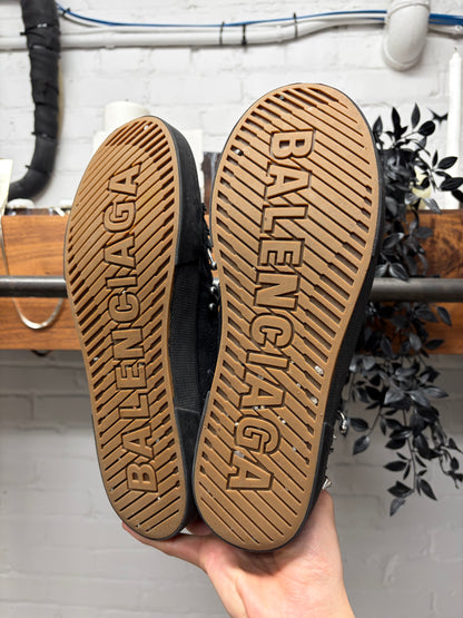 Balenciaga ‘Piercing’ Paris Black Canvas High Top Sneakers