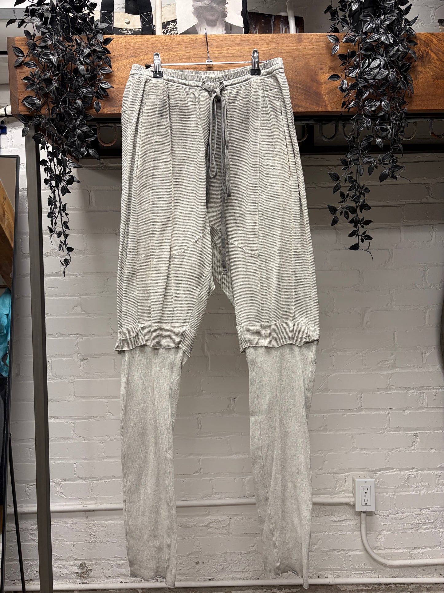 SS2014 Julius Layered Thermal Cotton/Corduroy Drawstring Jogger Pants