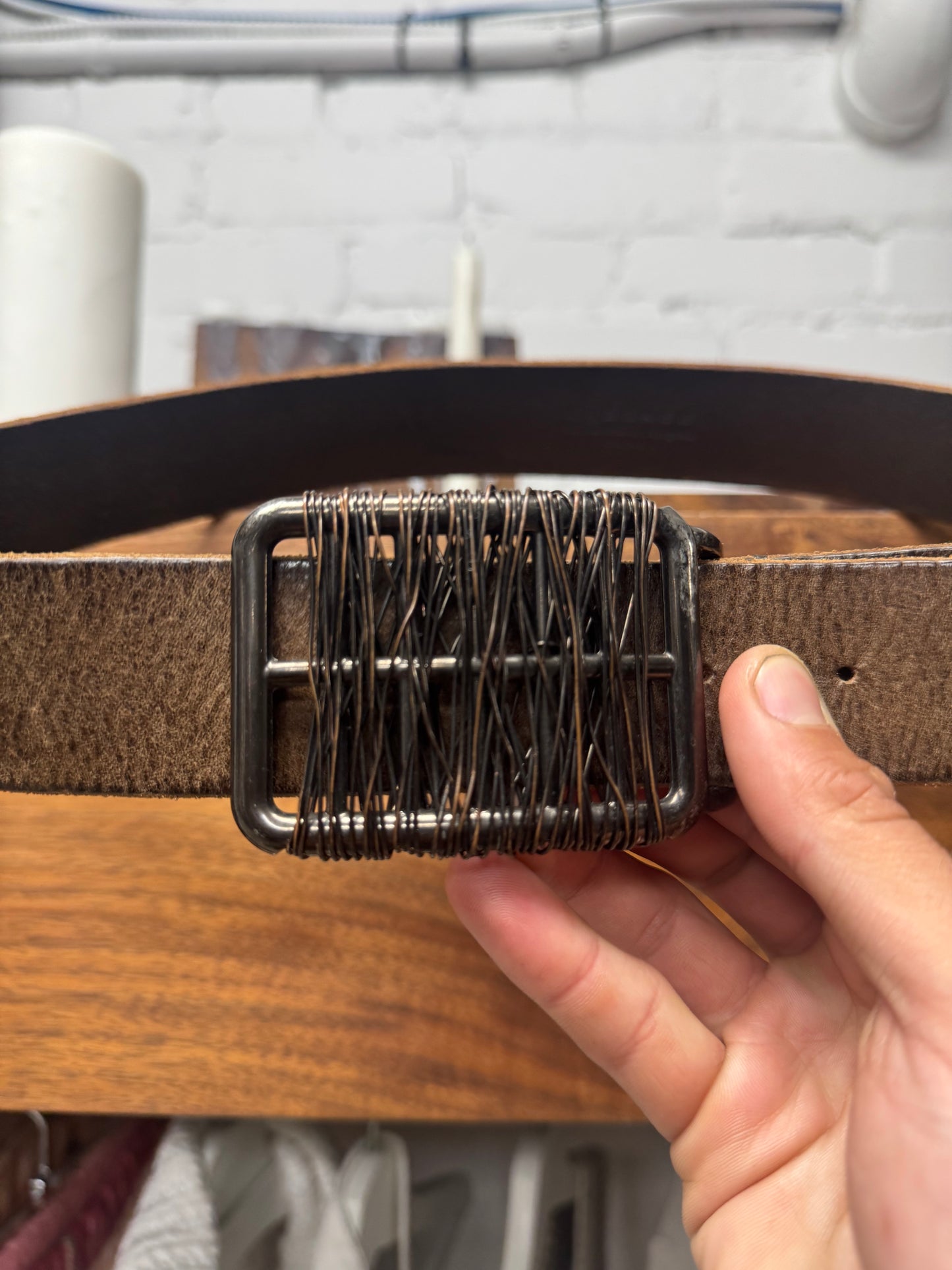 AW2008 Maison Martin Margiela ‘Metal Wire’ Buckle Leather Belt