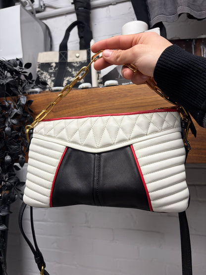 Miu Miu ‘Nappa Biker’ Leather Shoulder Bag with Crossbody Strap