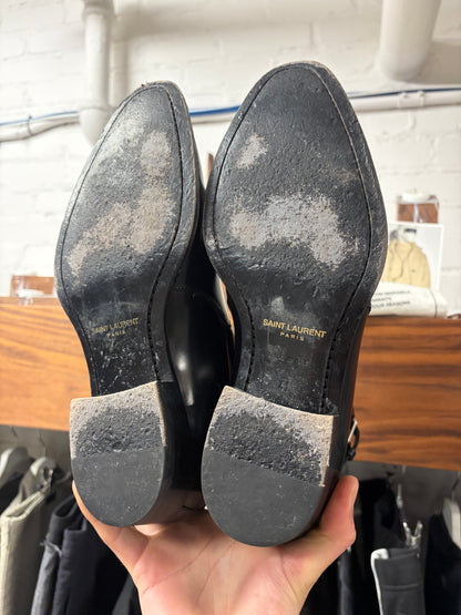 Saint Laurent ‘Jodhpur’ Matte Black Leather Pointed Toe Boots