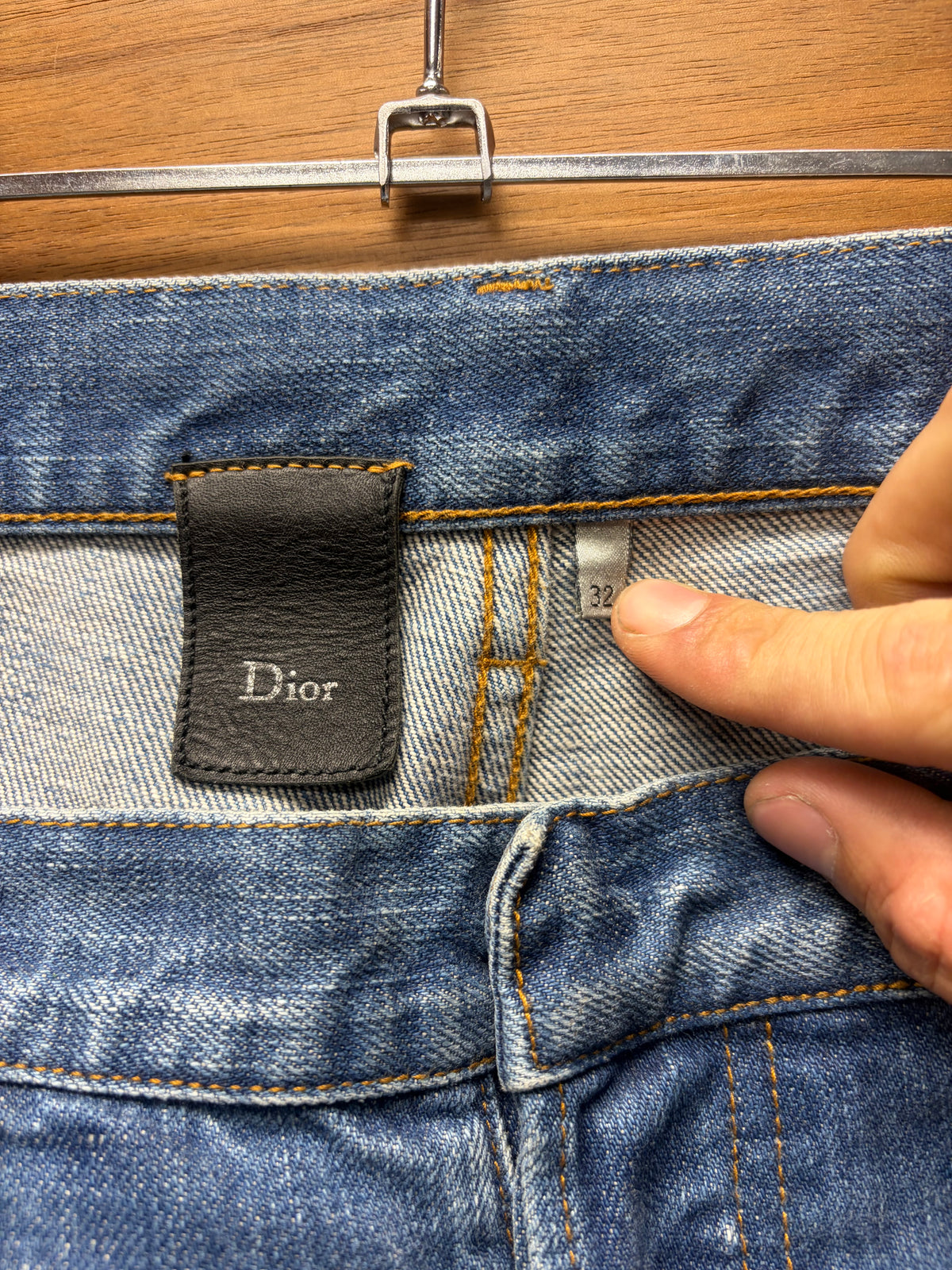 Dior Homme Blue ‘Clawmark’ Distressed Skinny Jeans