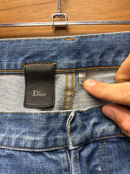 Dior Homme Blue ‘Clawmark’ Distressed Skinny Jeans