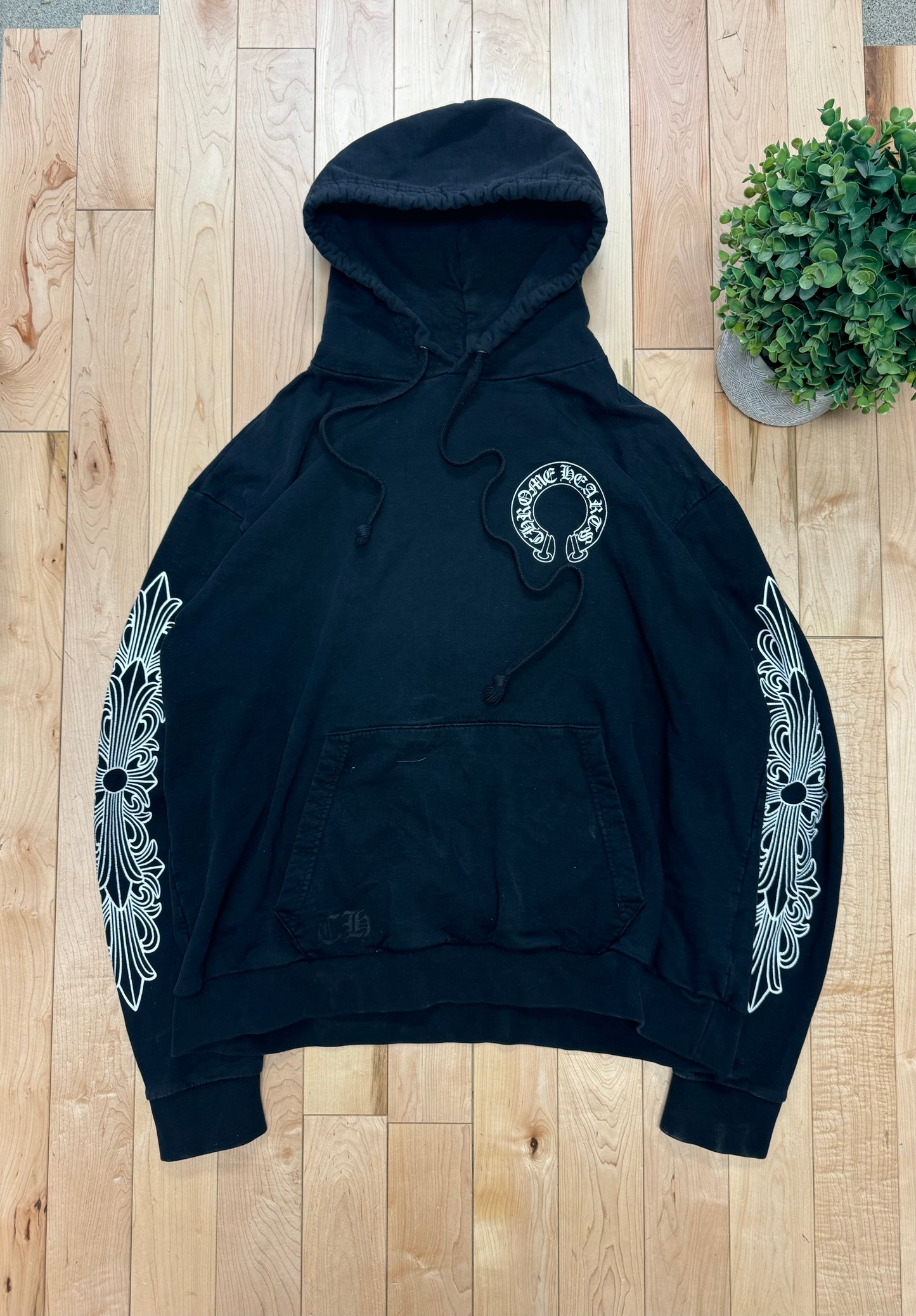 Chrome Hearts Horseshoe Logo Black Pullover Hoodie