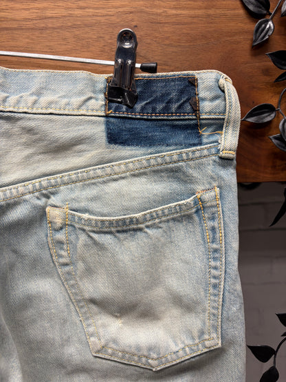 Kapital Light Wash Blue Distressed Denim