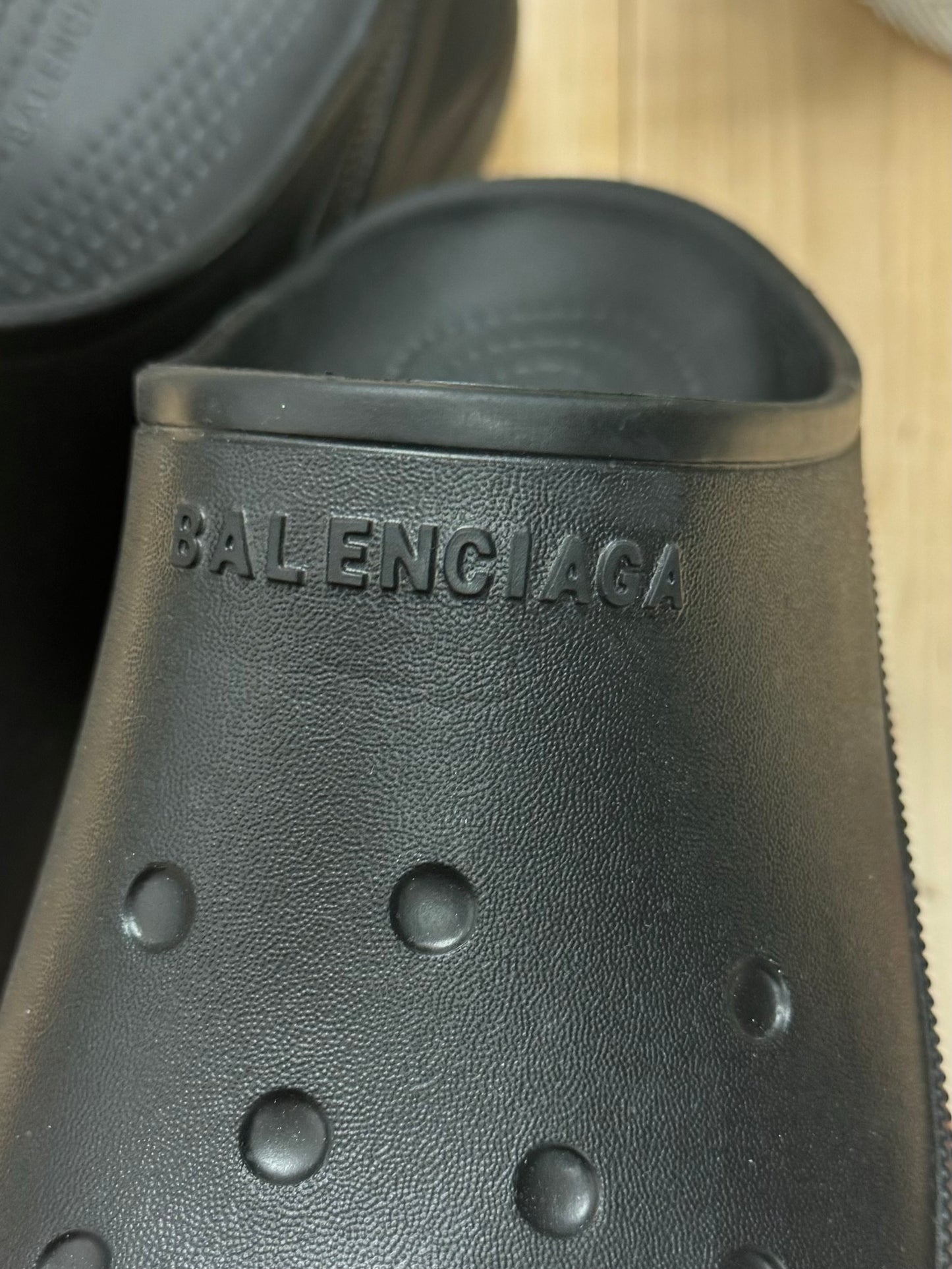 Balenciaga x Crocs Black Platform Mules