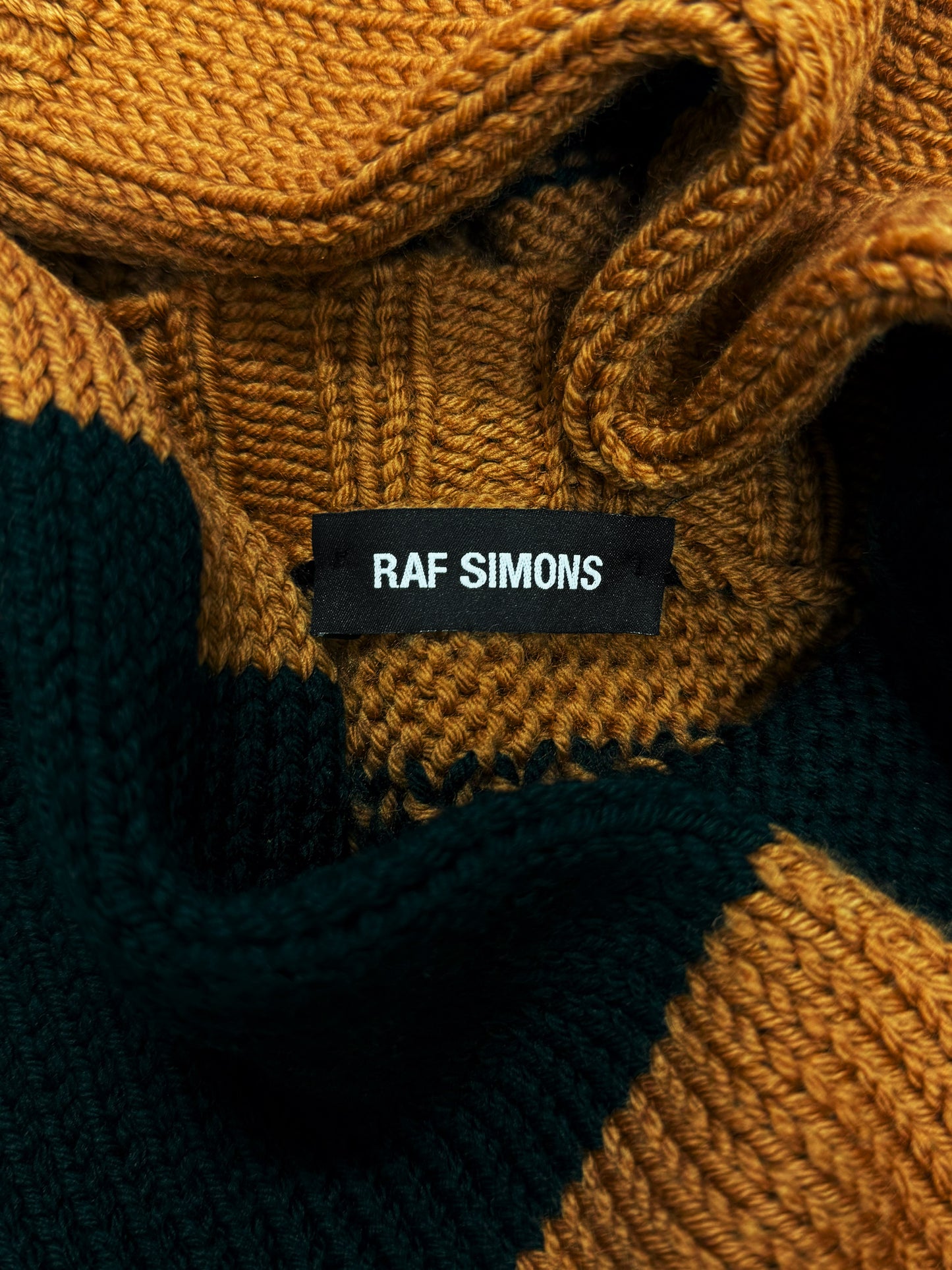 AW2017 Raf Simons ‘Disturded’ Asymmetrical Striped Wool Cardigan