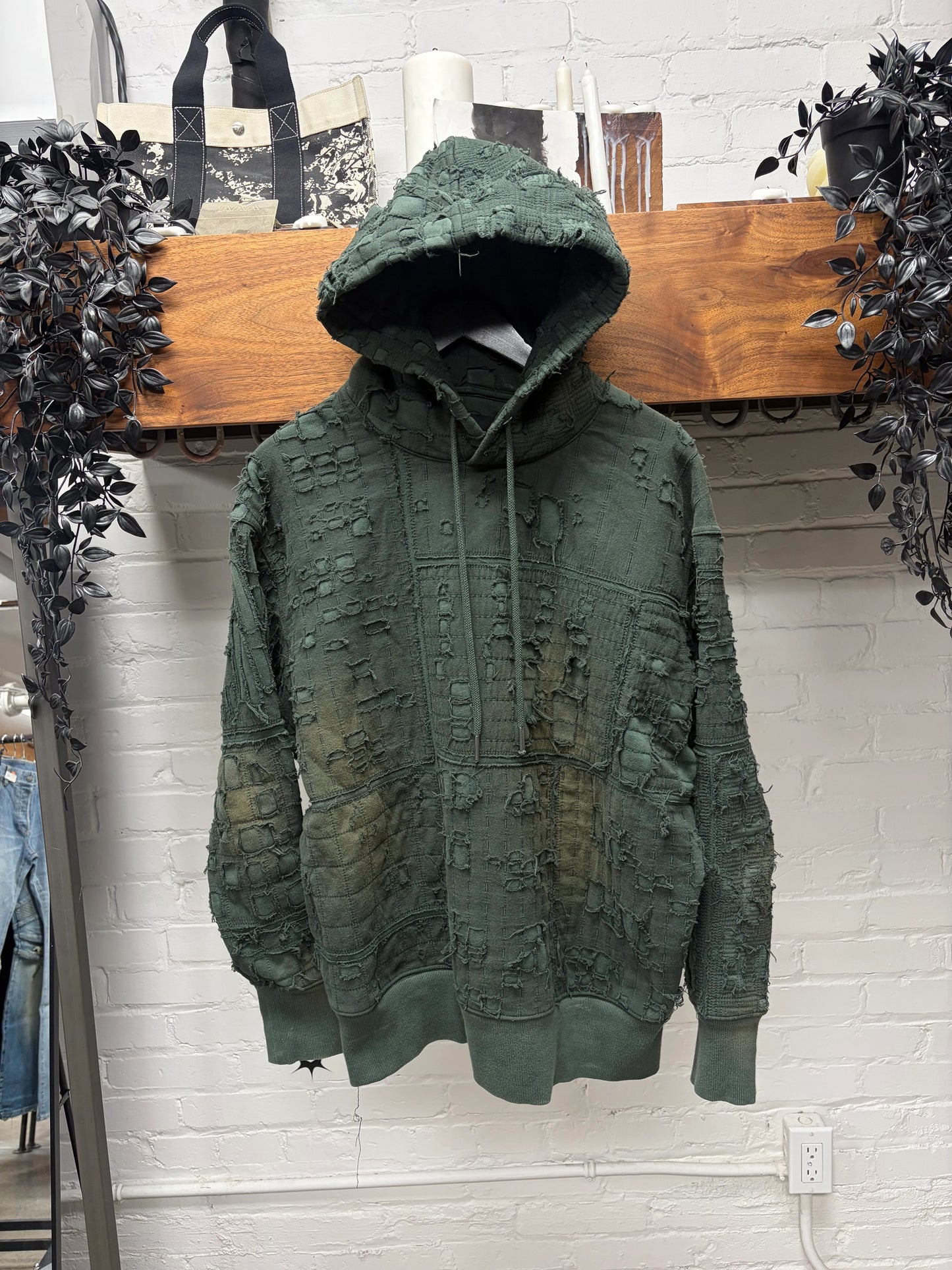 SS2022 Givenchy by Matthew Williams Boro Distressed Patchwork Hoodie