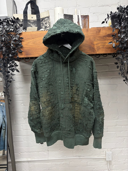 SS2022 Givenchy by Matthew Williams Boro Distressed Patchwork Hoodie