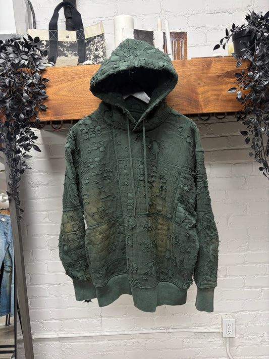 SS2022 Givenchy by Matthew Williams Boro Distressed Patchwork Hoodie