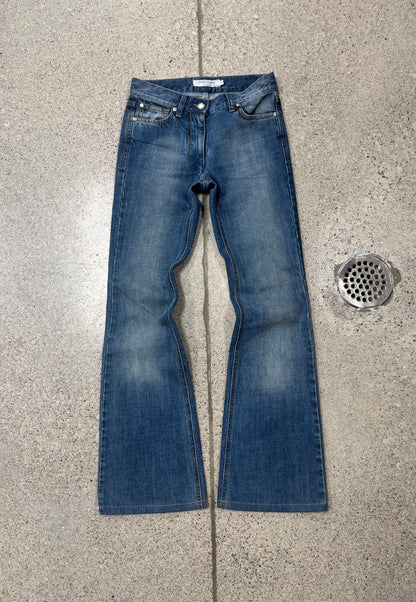 YSL ‘Rive Gauche’ Flared Blue Pocket Logo Denim