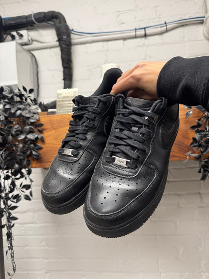 1017 Alyx 9SM  Black ‘Air Force 1’ Premium Leather Low Top Sneakers