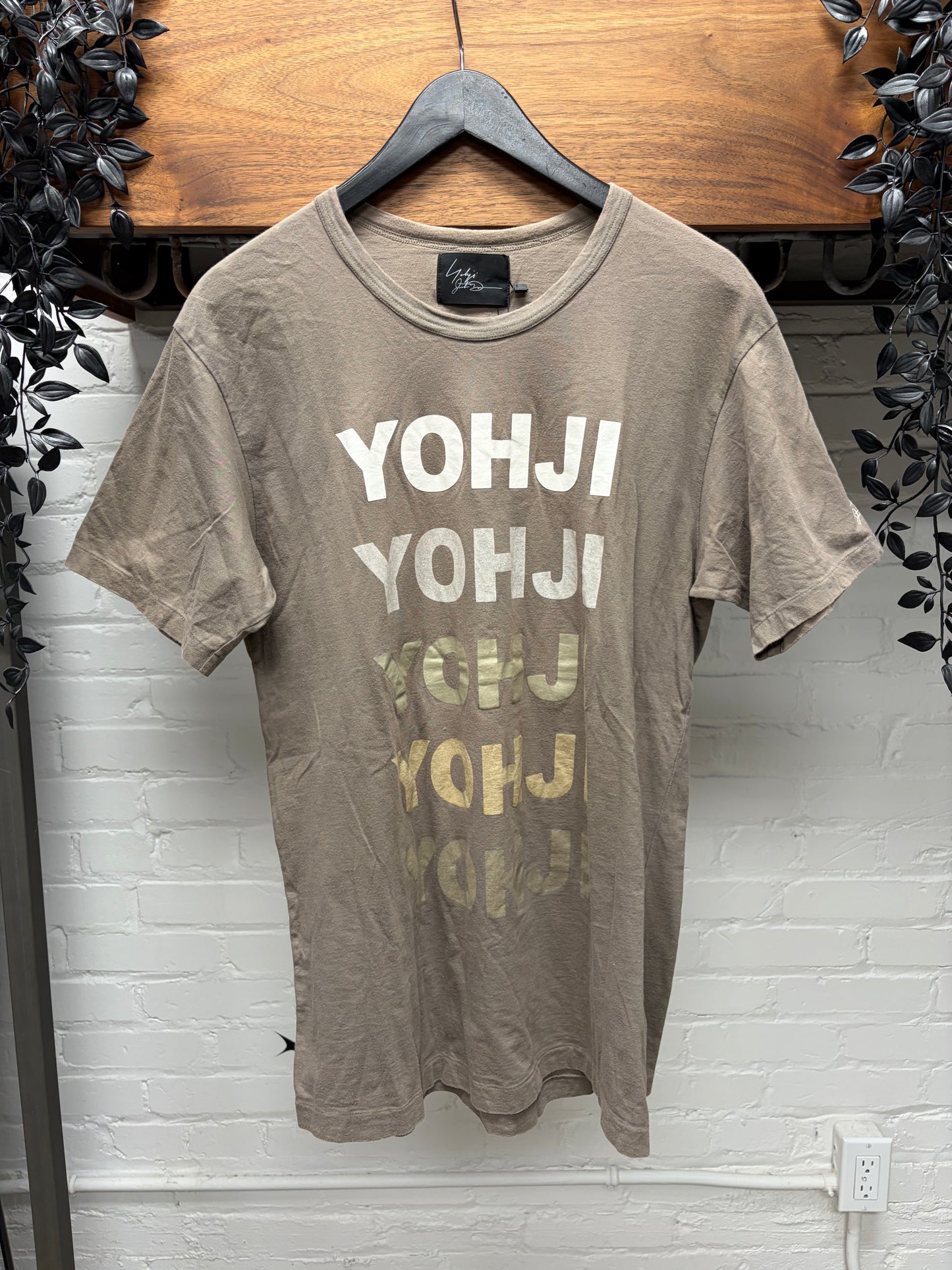 Yohji Yamamoto ‘Yohji Slogan’ Brown Gradient Short Sleeve Shirt