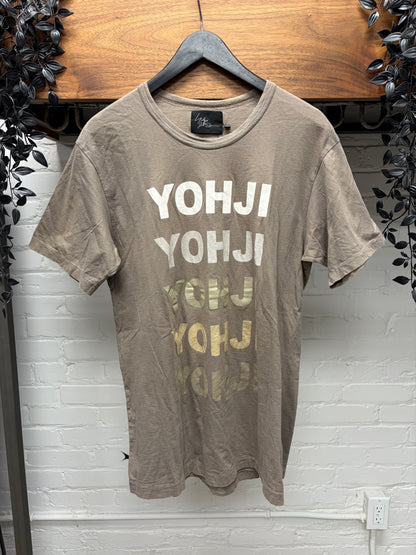 Yohji Yamamoto ‘Yohji Slogan’ Brown Gradient Short Sleeve Shirt