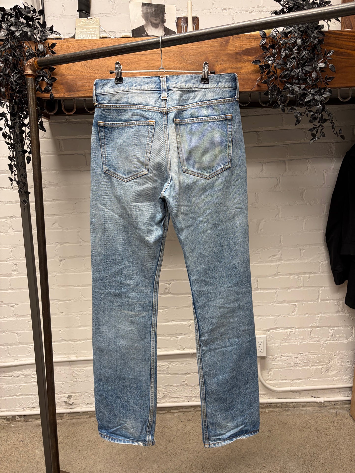 2017 Balenciaga Washed Blue Skinny Jeans