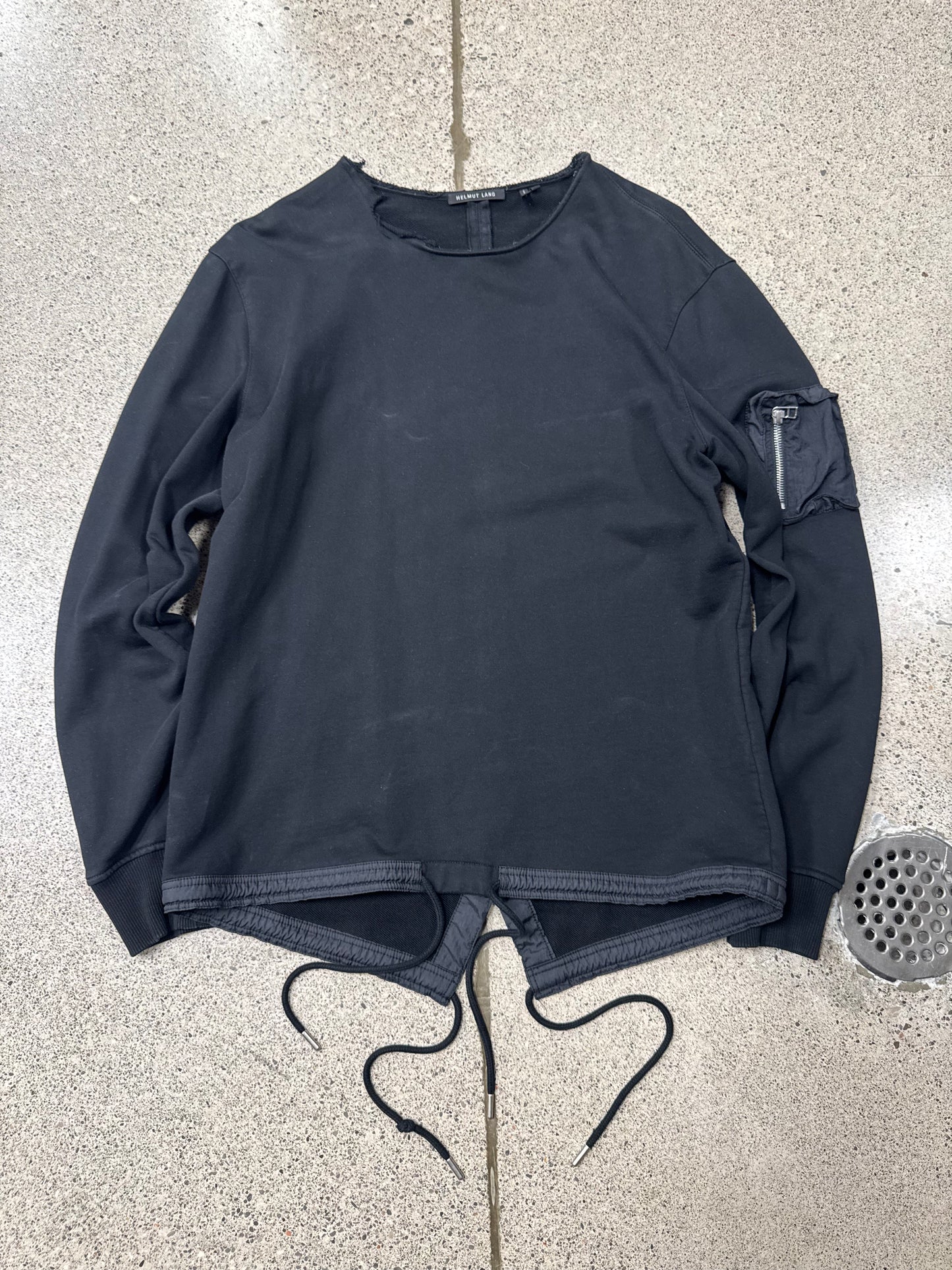 Helmut Lang Military Inspired ‘MA-1’ Pocket Black Sweatshirt