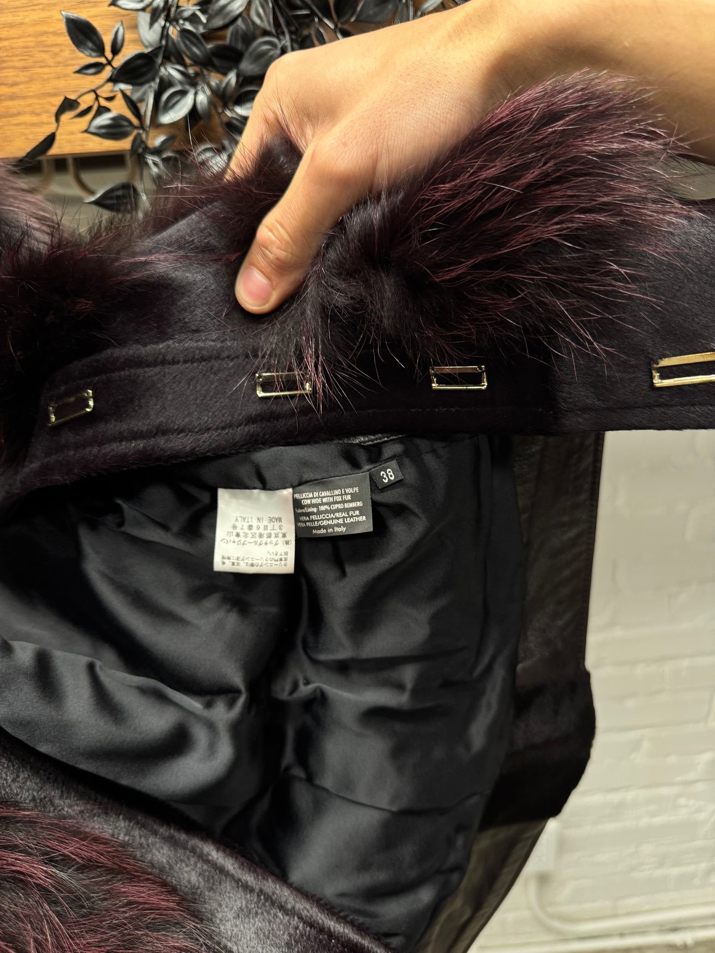 AW2003 Gucci by Tom Ford Fox Fur/Pony-Hair ‘Plum’ Purple Leather Jacket