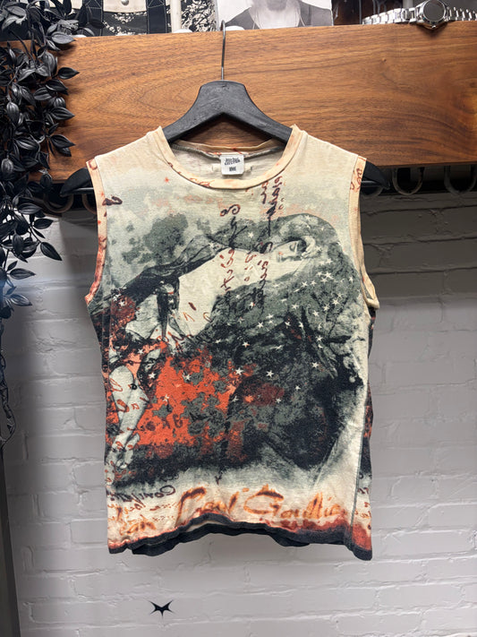 Vintage Jean Paul Gaultier ‘Japanese Art’ Mesh Tank Top