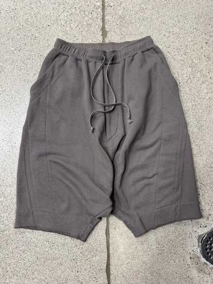 AW2020 Julius ‘Dust’ Brown Drawstring Cotton Sweat-Shorts