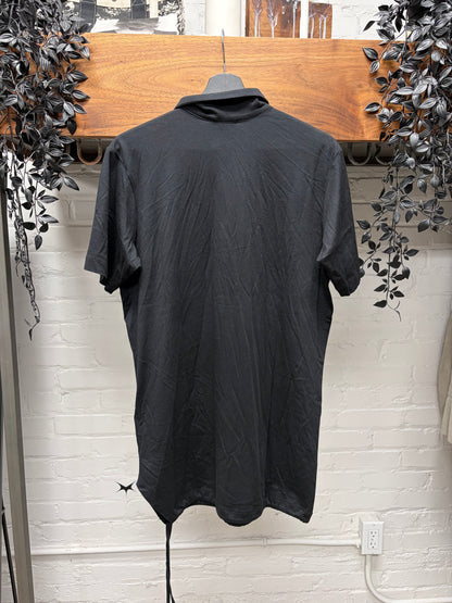 Ann Demeulemeester Light Jersey Cotton Black Short Sleeve Polo