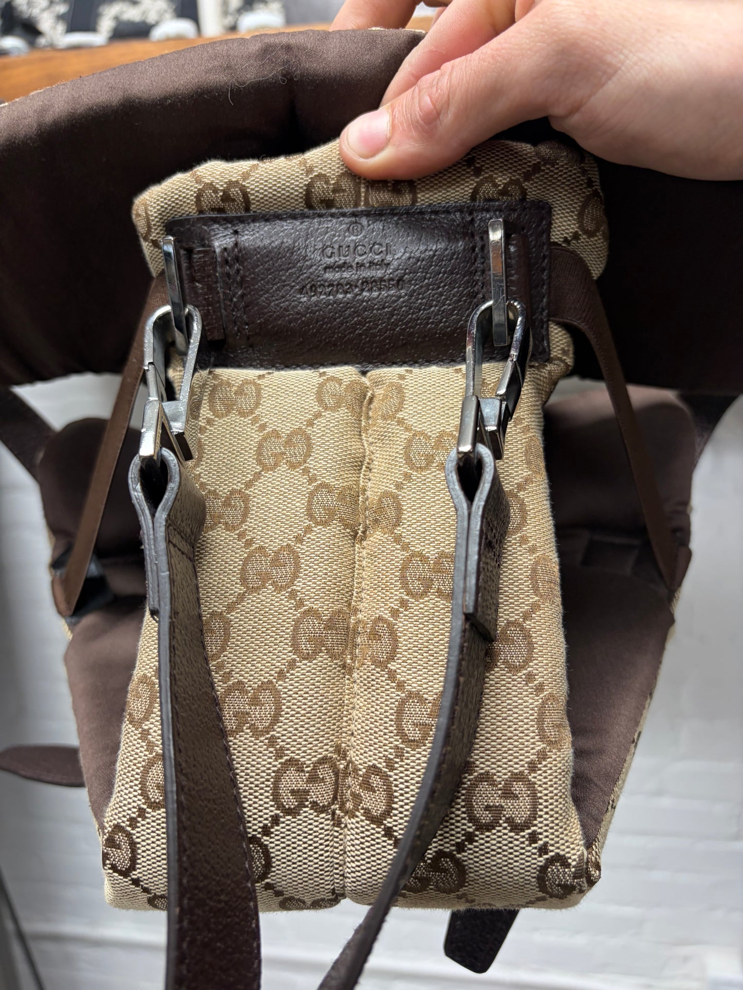 AW2000 Gucci by Tom Ford ‘Guccisima Monogram’ Brown Canvas/Leather Baby Carrier