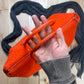 Autumn Winter 1999 Miu Miu Fuzzy Orange Enamel Handle Full Size Tote Bag