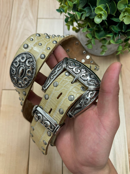 Tornado Mart Studded Leather Western Belt