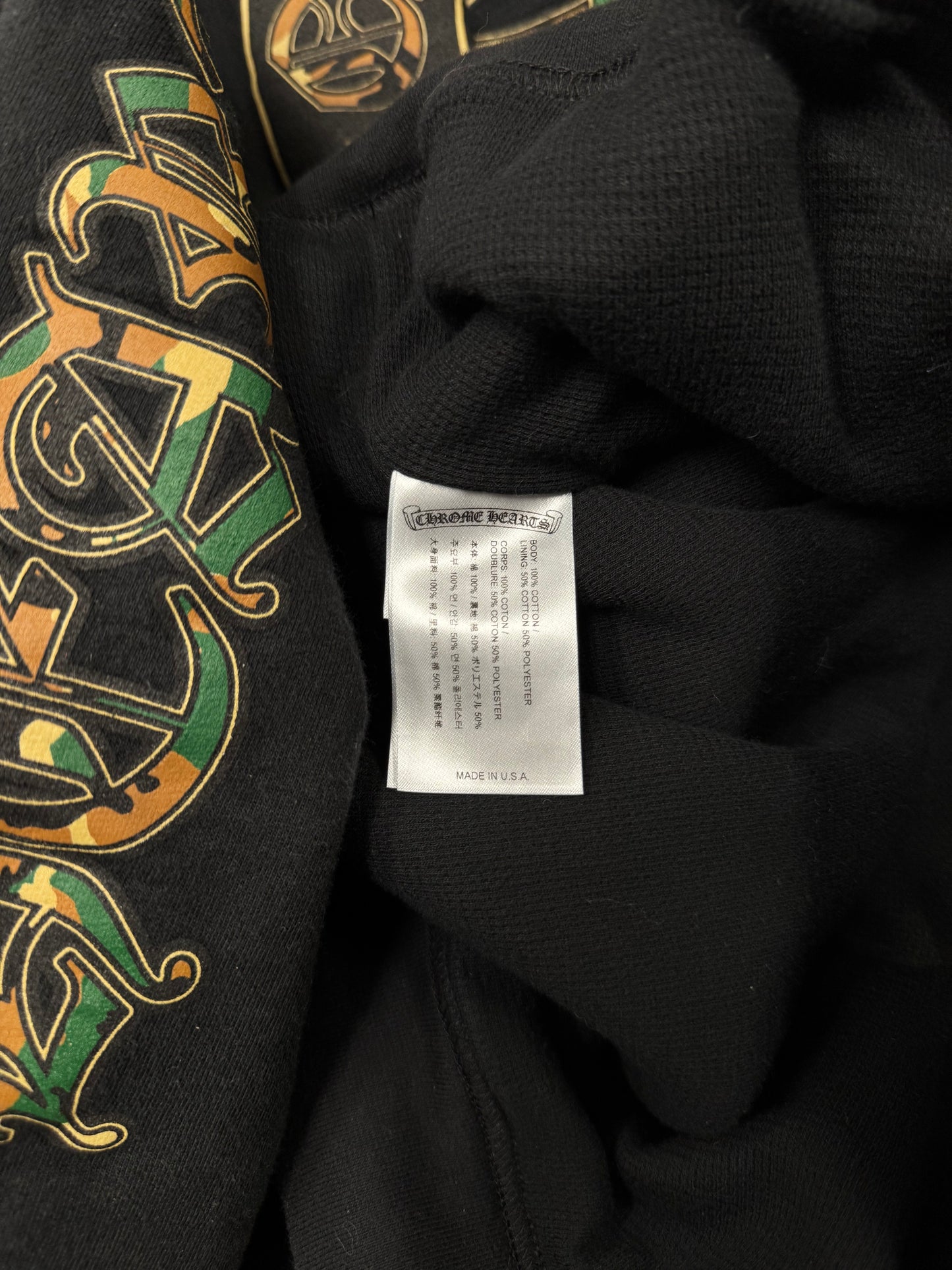 Chrome Hearts Camo ‘Horseshoe’ Logo Zip-Up Hoodie