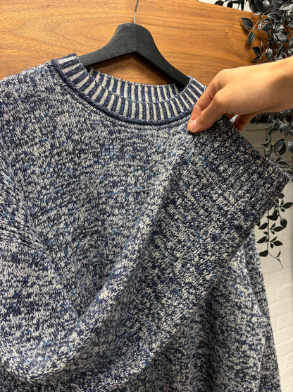 Acne Studios ‘Twisted Heart’ Metallic Grey/Blue Knit Sweater