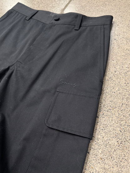 Givenchy ‘Cursive Logo’ Slim Straight Leg Black Cargo Trousers