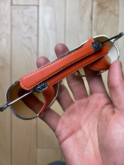 Chrome Hearts ‘Step Child’ 925 Silver/Leather Steampunk Aviator Sunglasses