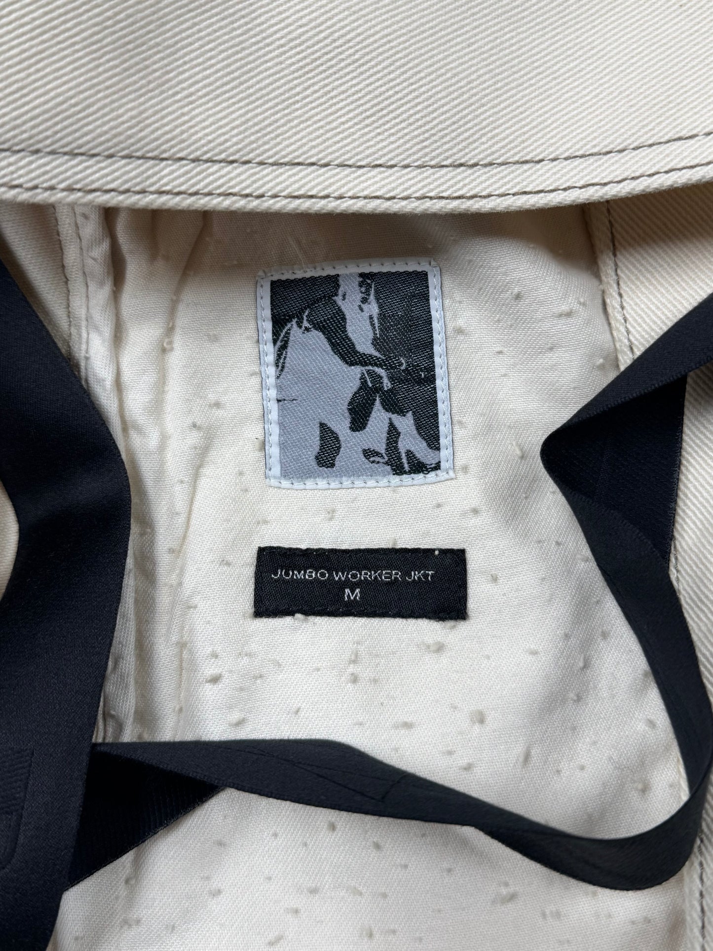 Rick Owens DRKSHDW ‘Natural’ White Denim ‘Jumbo Worker Jacket’
