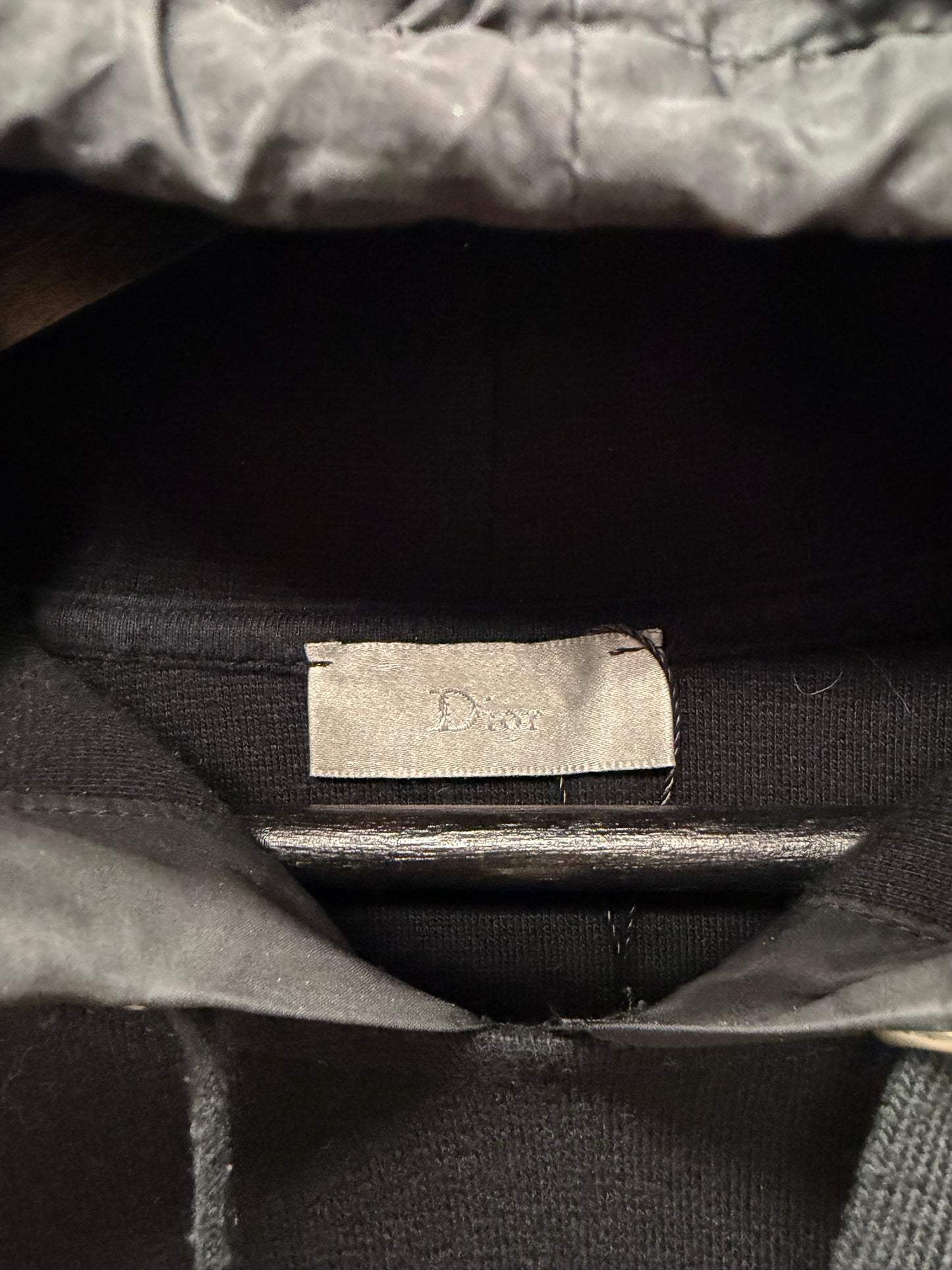 Dior Homme Nylon/Cotton Panelled Hood and Shoulders Drawstring Hoodie