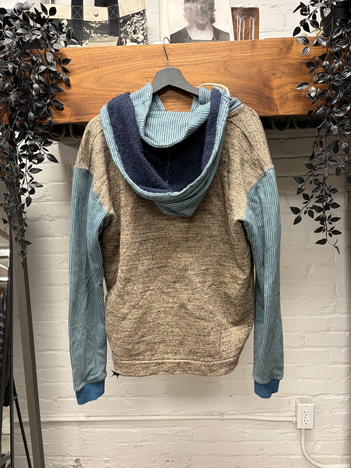 Kapital Indigo Blue Two Tone Button Closure Hoodie