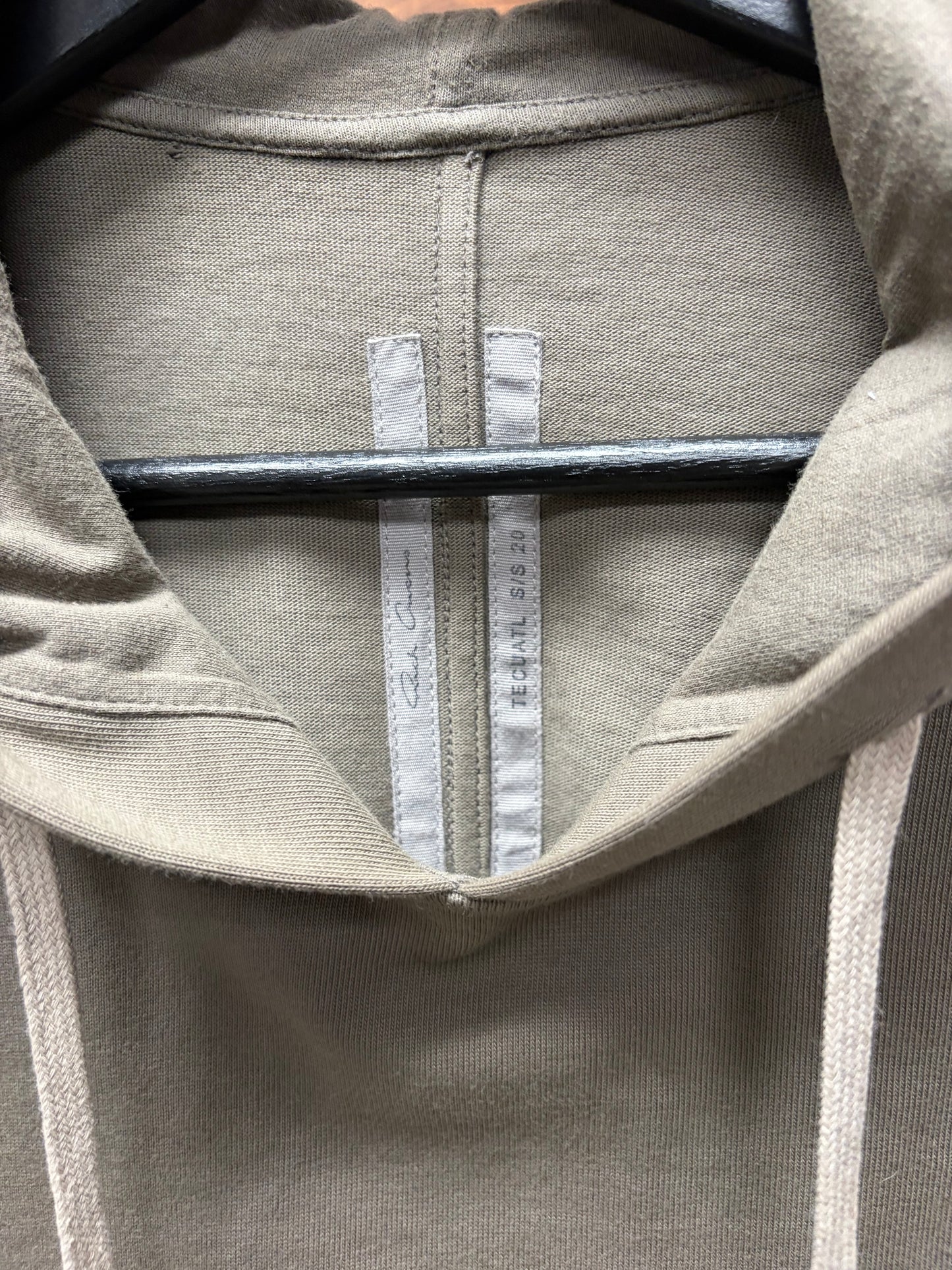 SS2020 Rick Owens ‘Tecuatl’ Dust Brown Cotton Hoodie