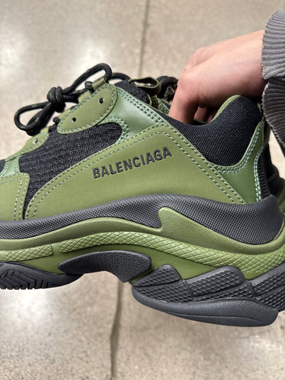 Balenciaga Triple S ‘Black Khaki’ Low Top Sneakers